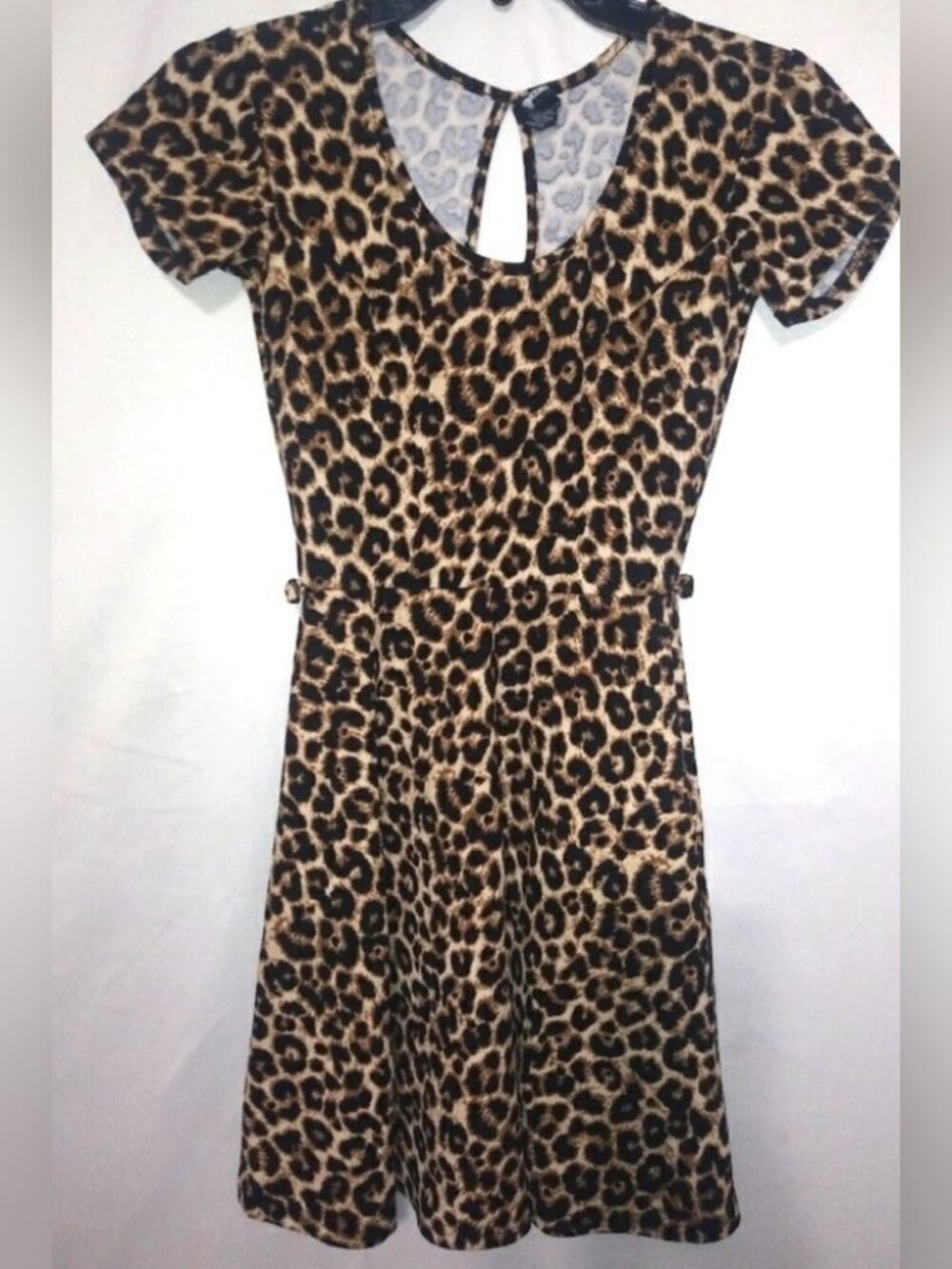 Rue21 XS Leopard Stretch Double Knit Skater Mini Dress